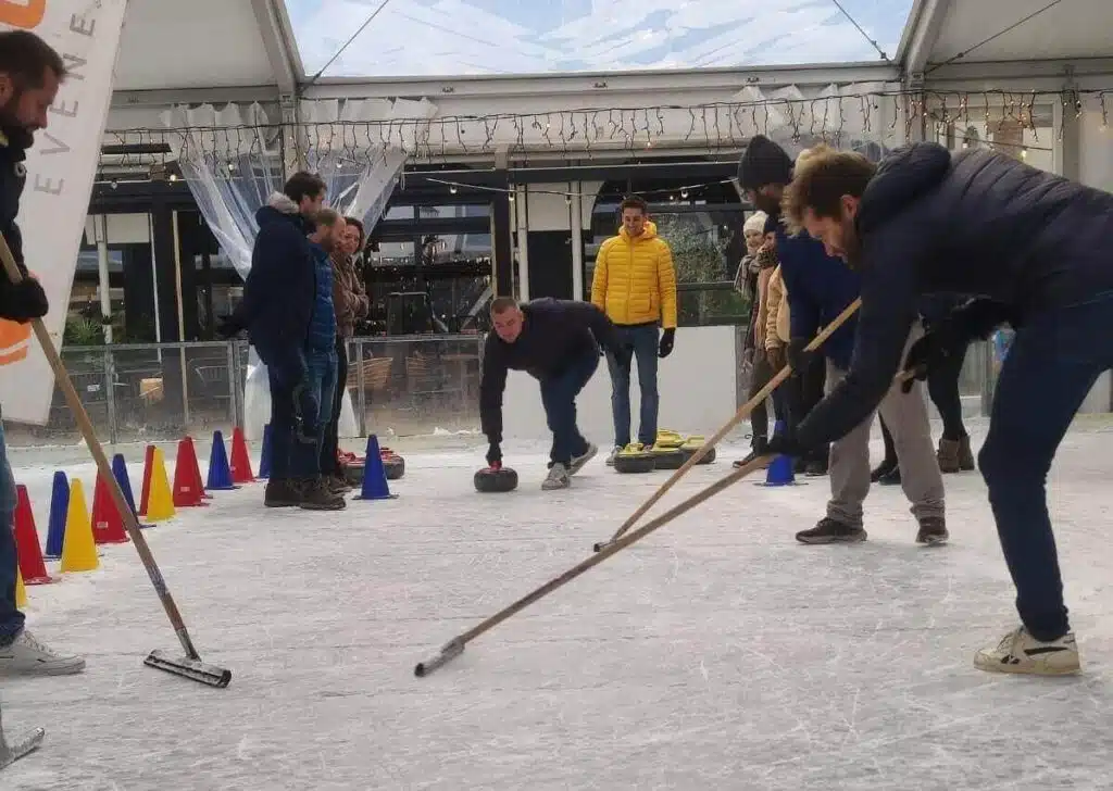 curling op de ijsbaan