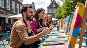 Buiten gezellige workshop schilderen