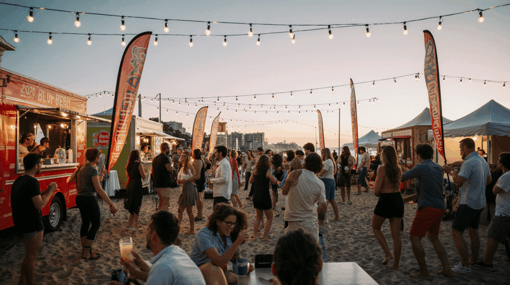 Bedrijfsfestival met foodtrucks, muziek en teambuilding georganiseerd door Flitz-Events