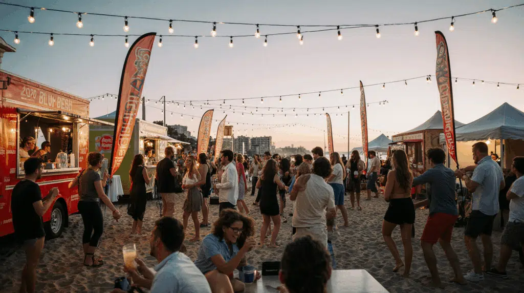 Bedrijfsfestival met foodtrucks, muziek en teambuilding georganiseerd door Flitz-Events