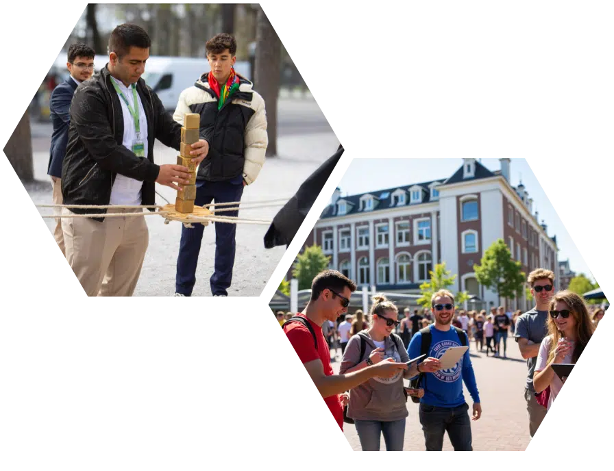 Een bedrijfsuitje vol afwisseling? Kies uit creatieve workshops, sportieve uitdagingen en echte teambuildingactiviteiten – alles op maat geregeld. width=