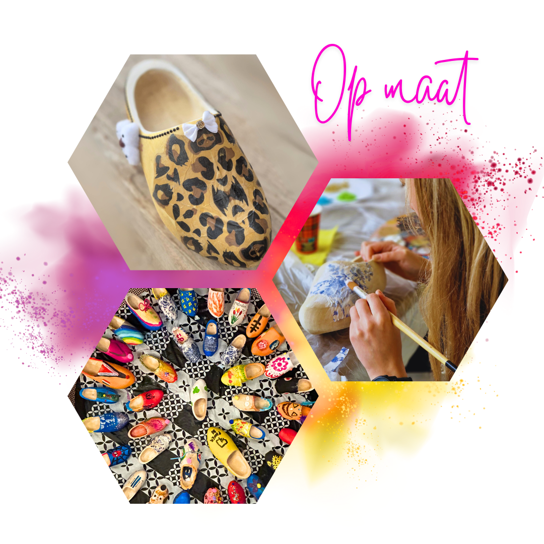 Samen klompen pimpen zorgt voor een kleurrijke en gezellige sfeer. Of je nu een bedrijfsuitje of familiedag organiseert – deze creatieve workshop levert niet alleen mooie klompen op, maar ook mooie herinneringen.